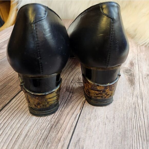 Coupd' etat black leather animal heel pumps narrow 9AA - Picture 14 of 14